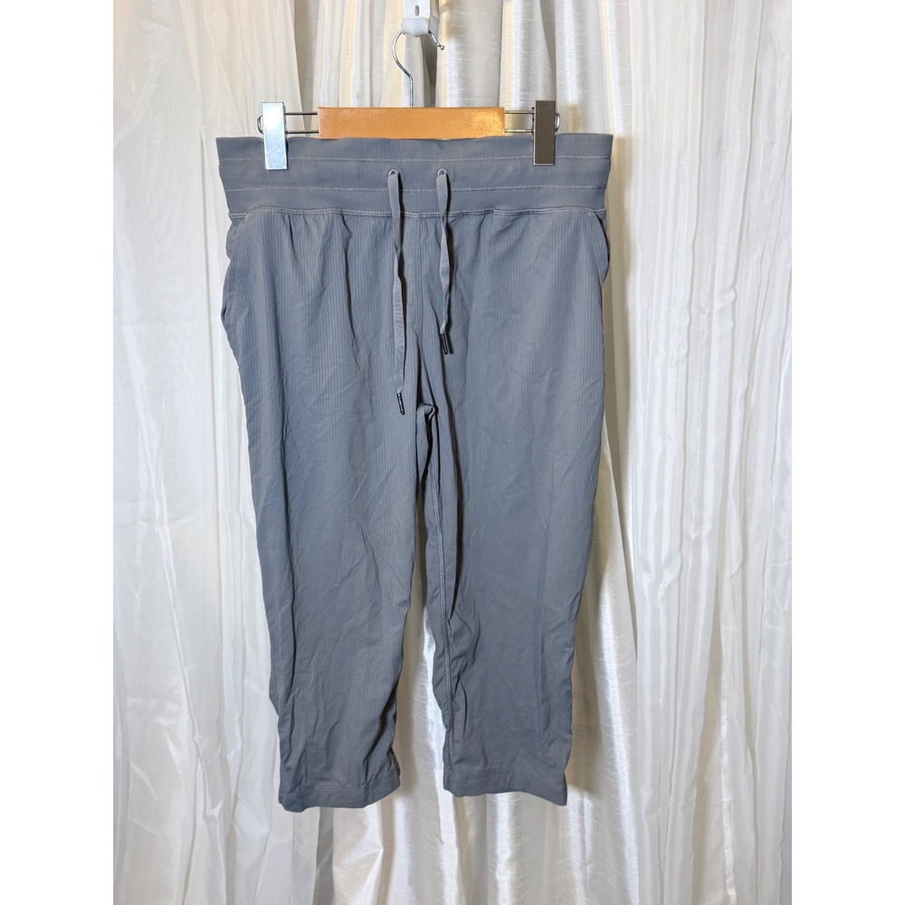 Lululemon Dance Studio Crop Pants Womens 8 Grey Pinstripe Joggers